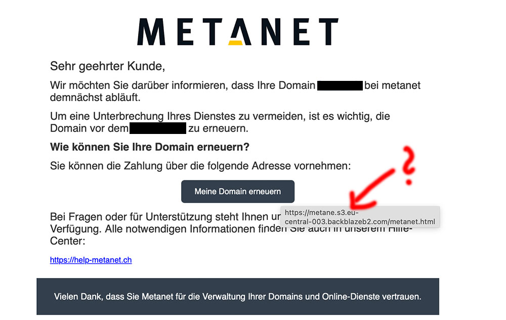 metanet fake email